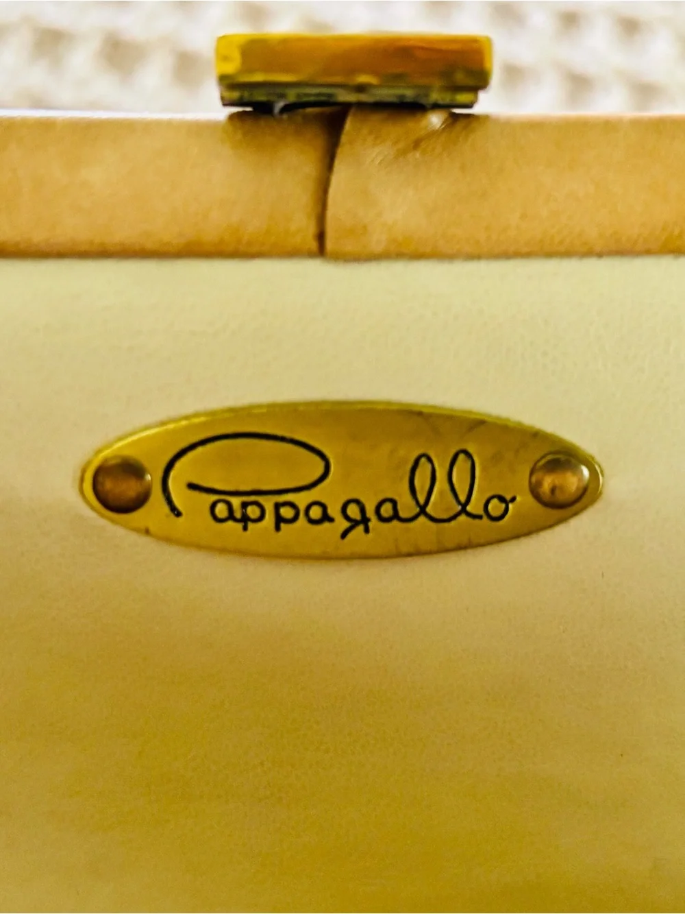 Pappagallo Vintage 70s Brown Leather Clutch with Gold Chain